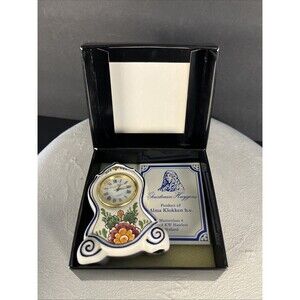 Christiaan Huygens Delft Hand Painted COA Mini Mantel Desk Clock in Original Box